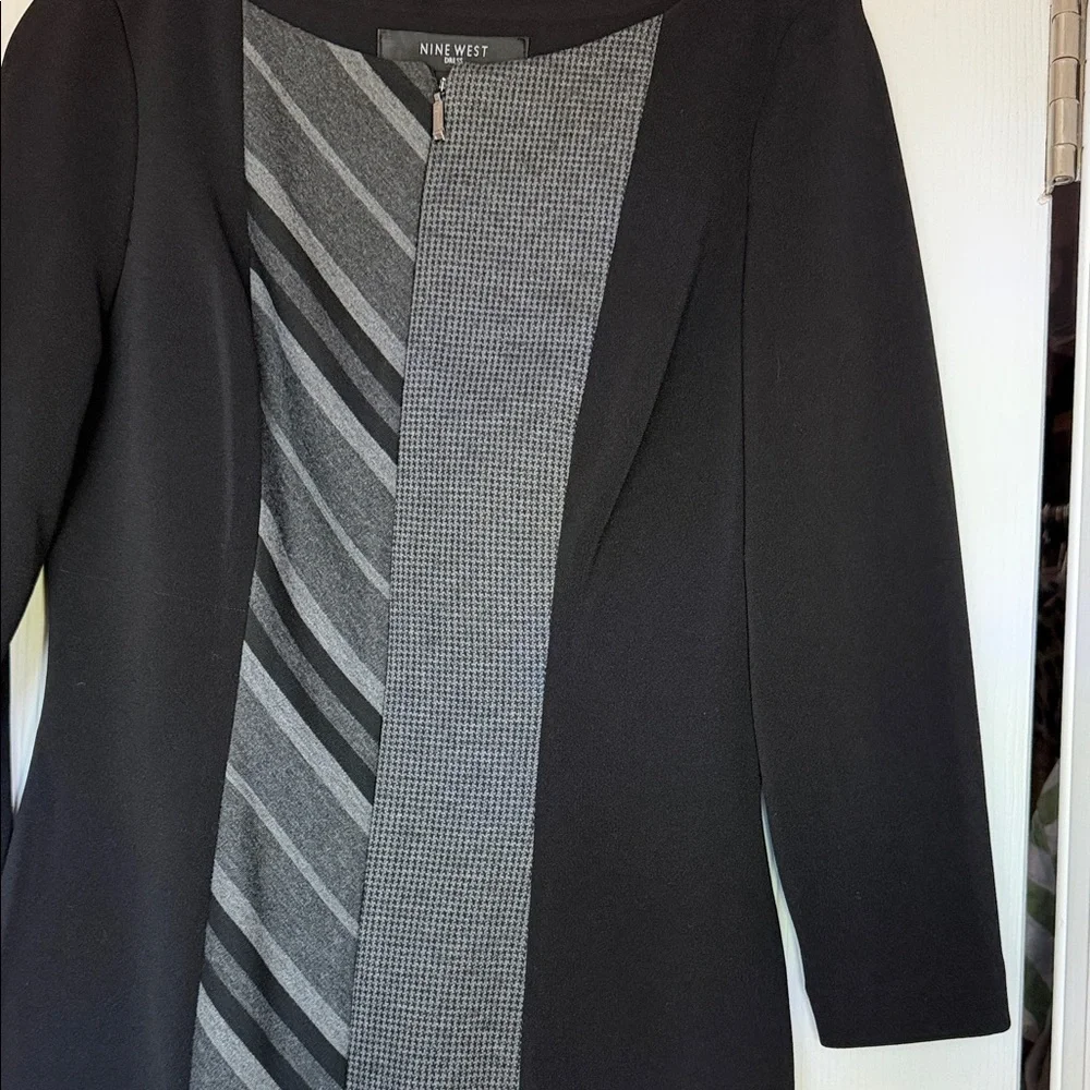 Calvin Klein Black and Gray Striped Dress - Picture 4 of 11